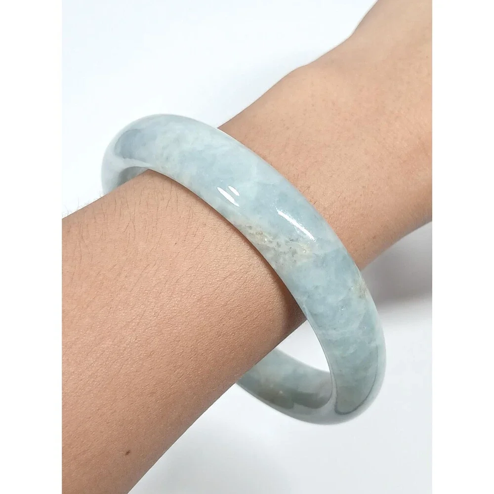 Baby Blue Jadeite Bangle 67mm Semi-Icy Translucent 87g